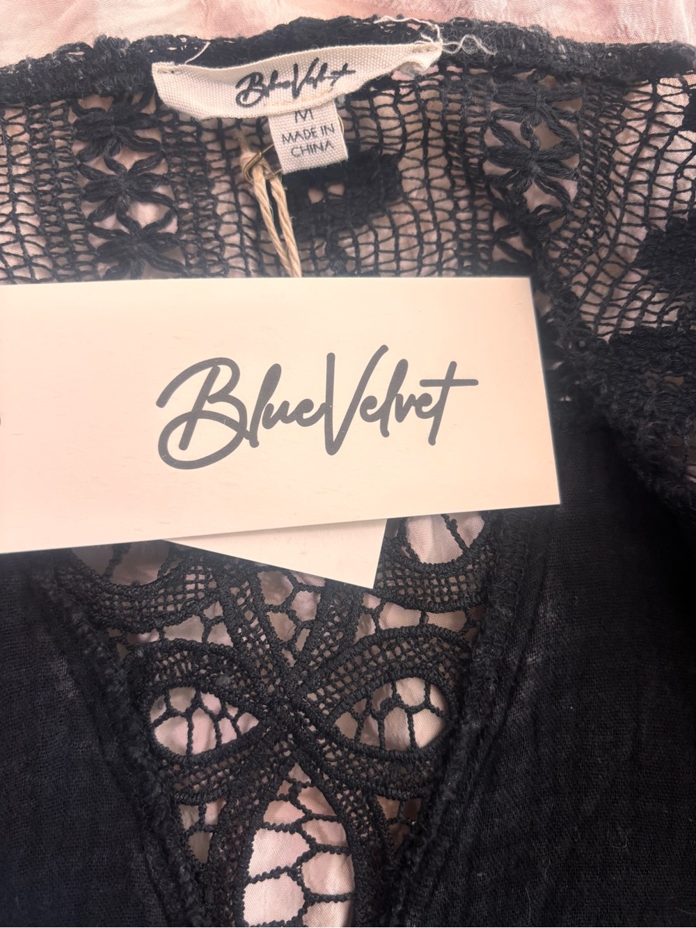 Blue Velvet Black Acid Wash Lace Duster NWT Medium - Picture 4 of 8